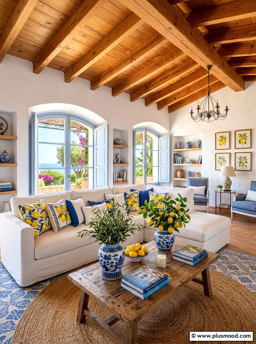 Mediterranean Lemon Living Room - 25 summer lemon decor ideas for living room