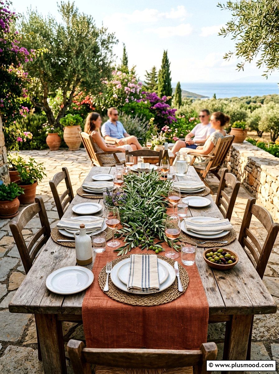 Mediterranean Olive Branch Table - 25 summer place setting ideas for summer