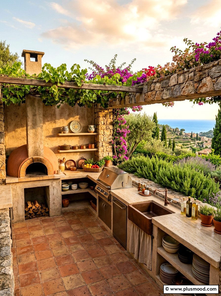 Mediterranean Outdoor Kitchen - 25 summer decorating ideas for home