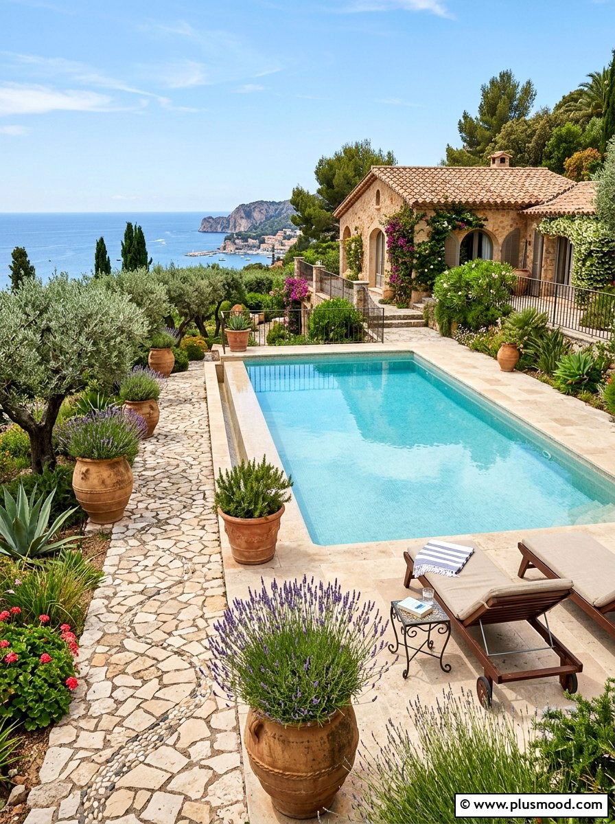 Mediterranean Pool Surroundings - 25 Pool Landscaping Ideas