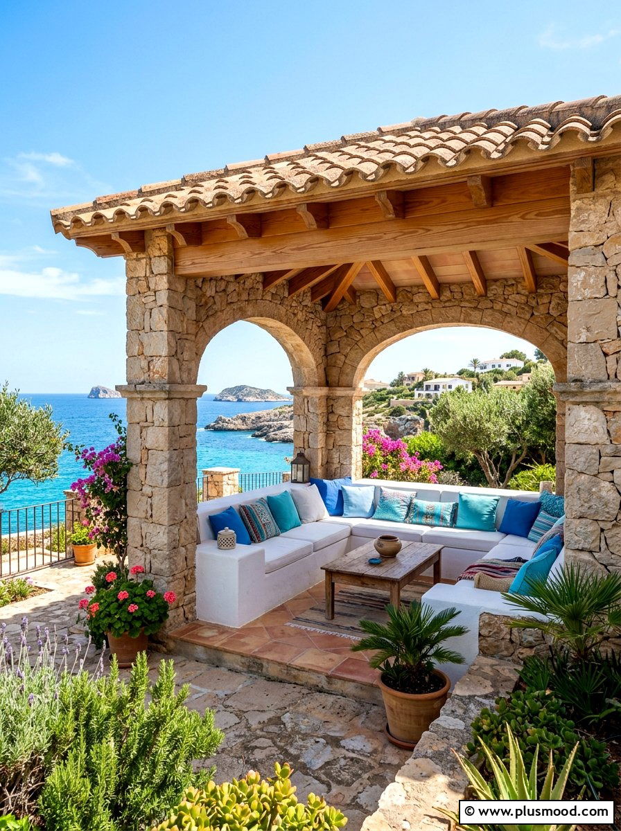 Mediterranean Stone Cabana - 25 summer cabana ideas