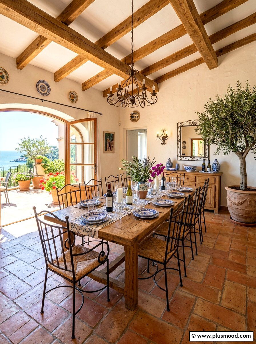 Mediterranean Style Dining Room - 25 summer room decor ideas