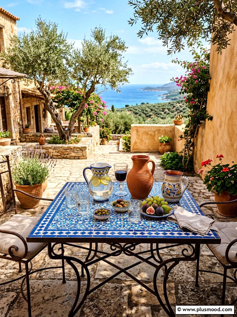 Mediterranean Style Drink Table - 25 summer iced tea bar ideas