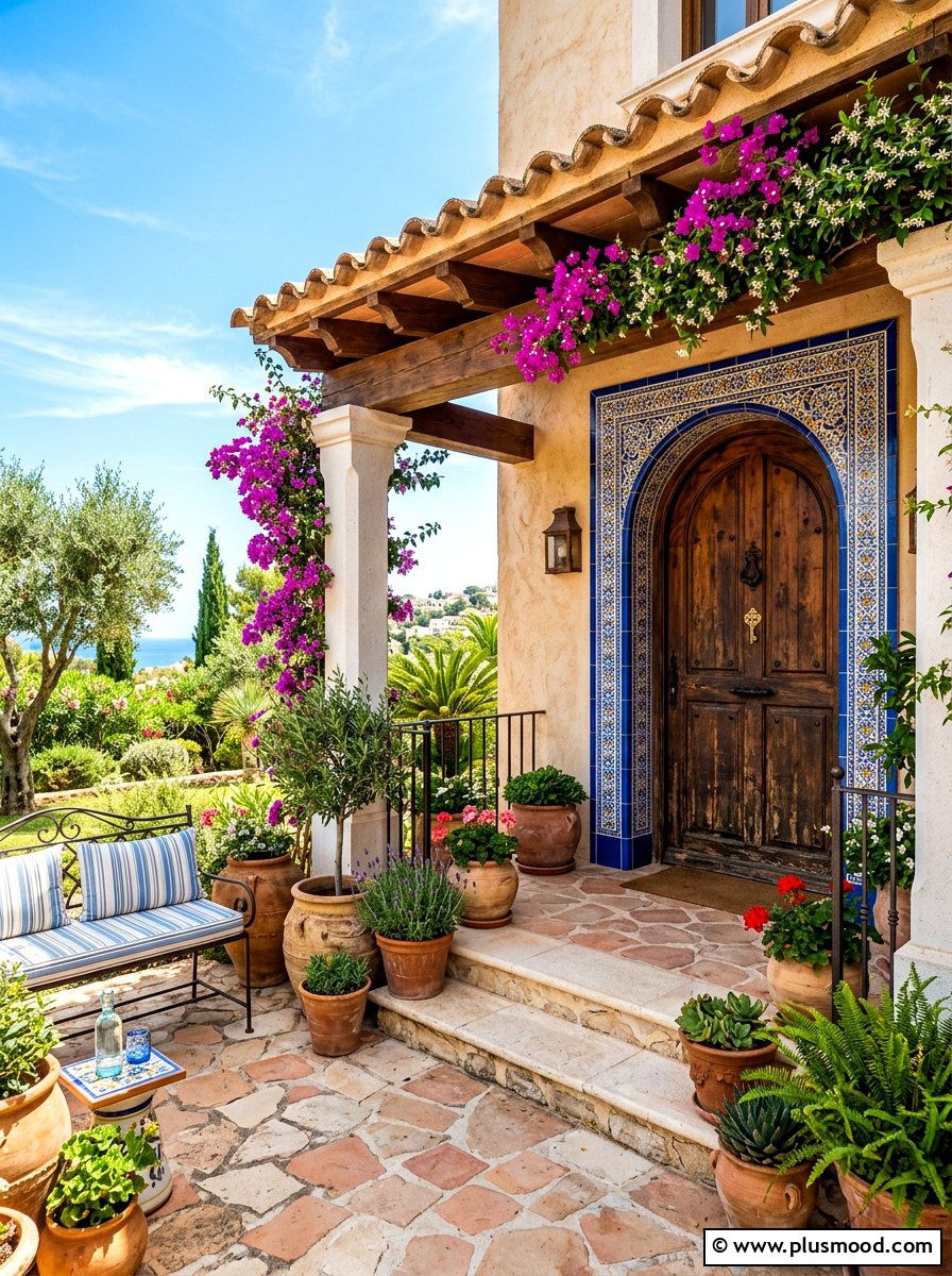 Mediterranean Style Front Porch - 25 summer front porch refresh ideas
