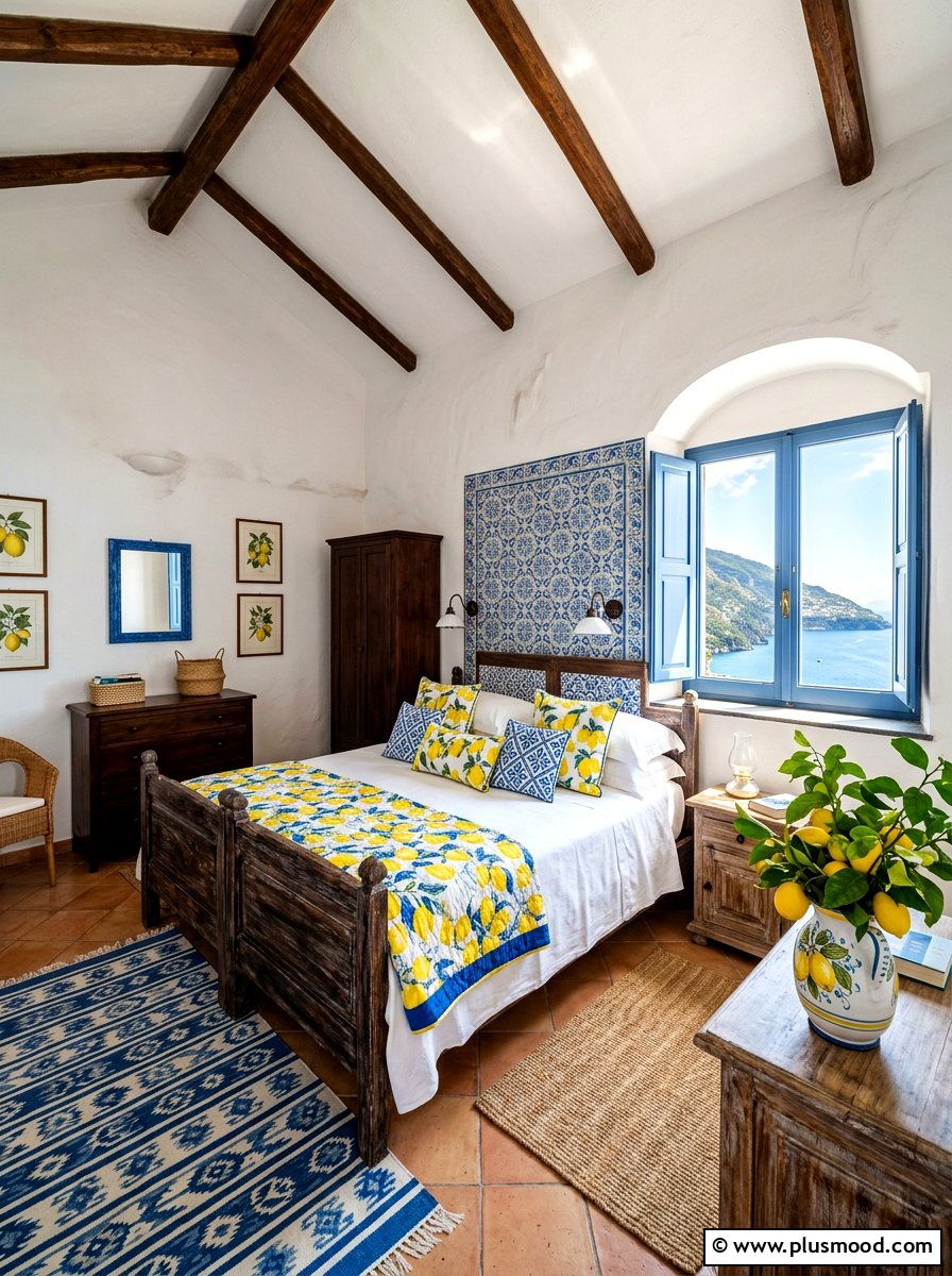Mediterranean Style Lemon - 25 summer lemon bedroom decor ideas