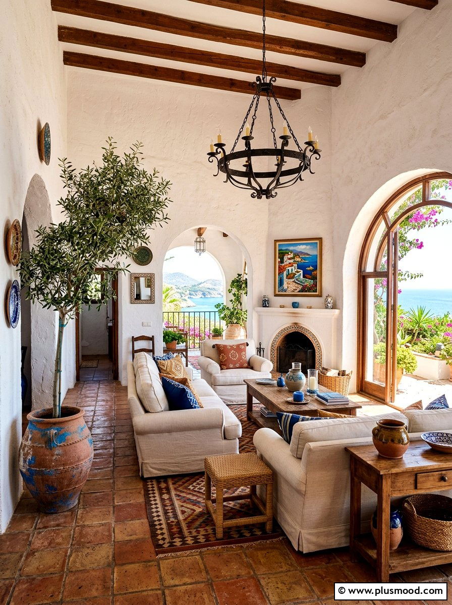 Mediterranean Style Living Room - 25 summer living room makeover ideas
