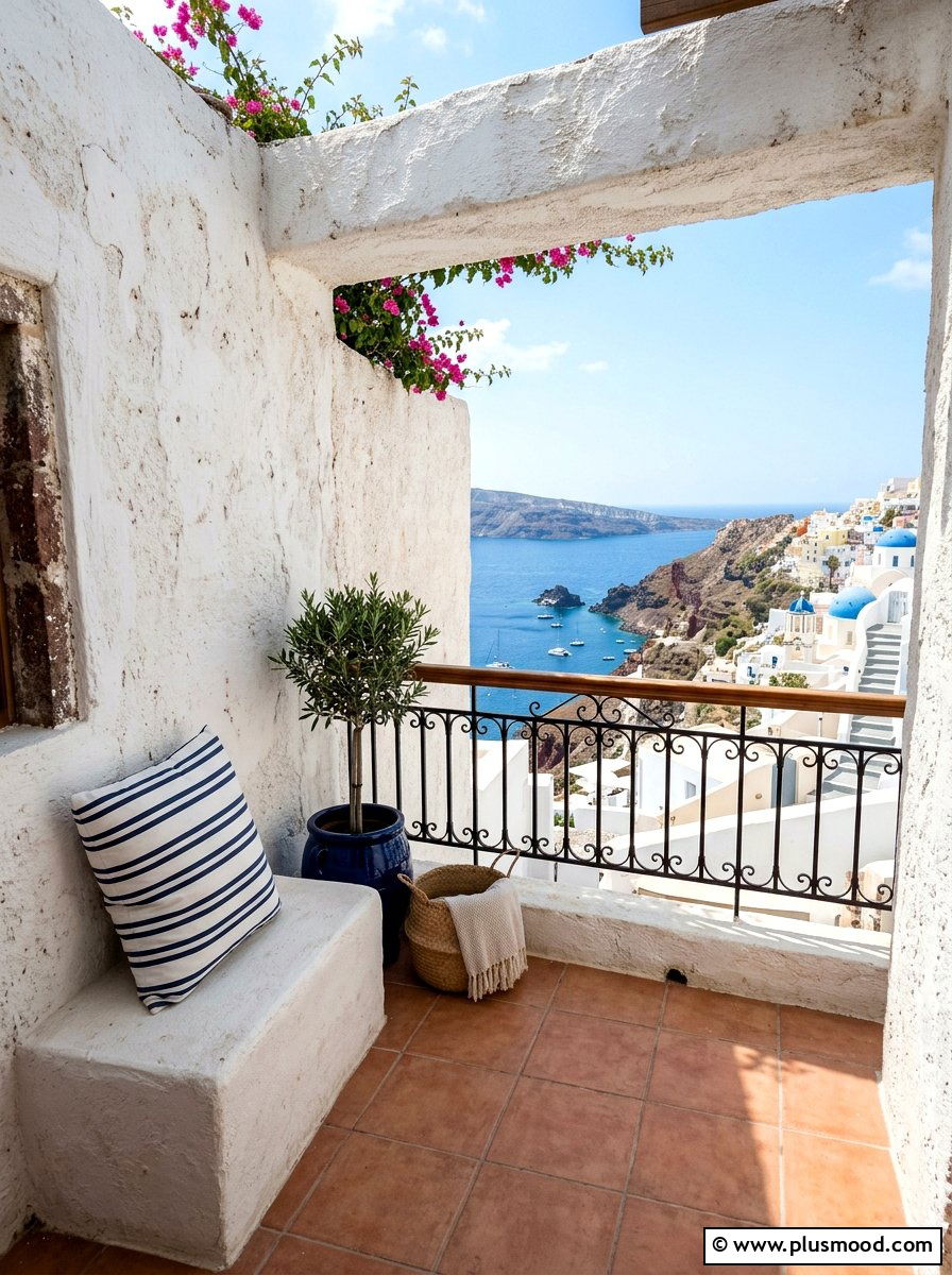 Mediterranean Style Minimalist Balcony - 25 summer minimal balcony ideas