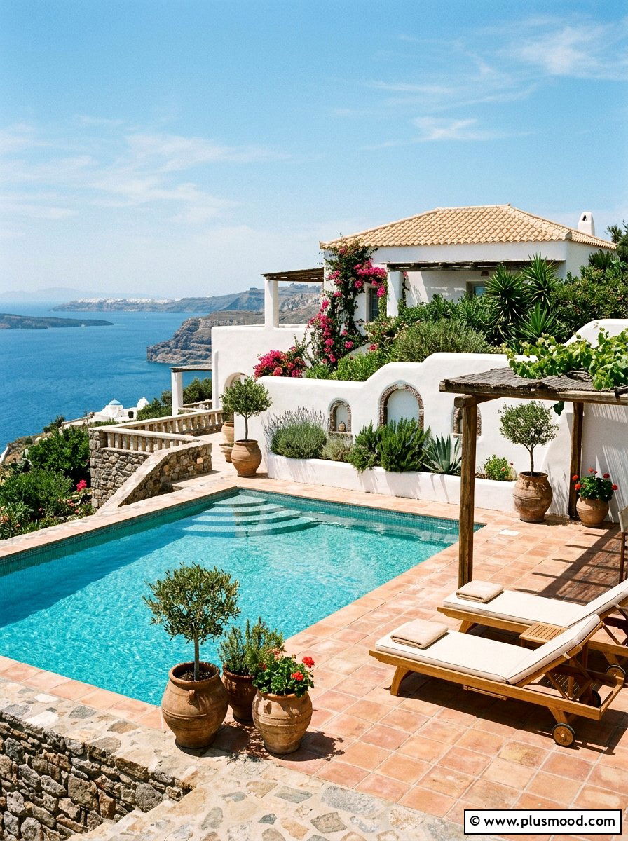 Mediterranean Style Pool - 25 pool landscaping ideas for narrow yards