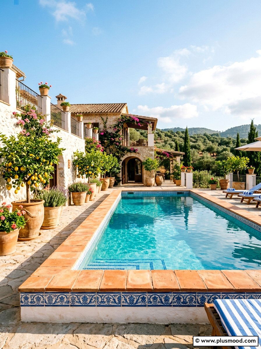 Mediterranean Style Pool - 25 summer small pool backyard ideas