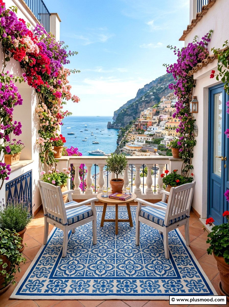 Mediterranean Style Rug - 25 summer balcony rug ideas