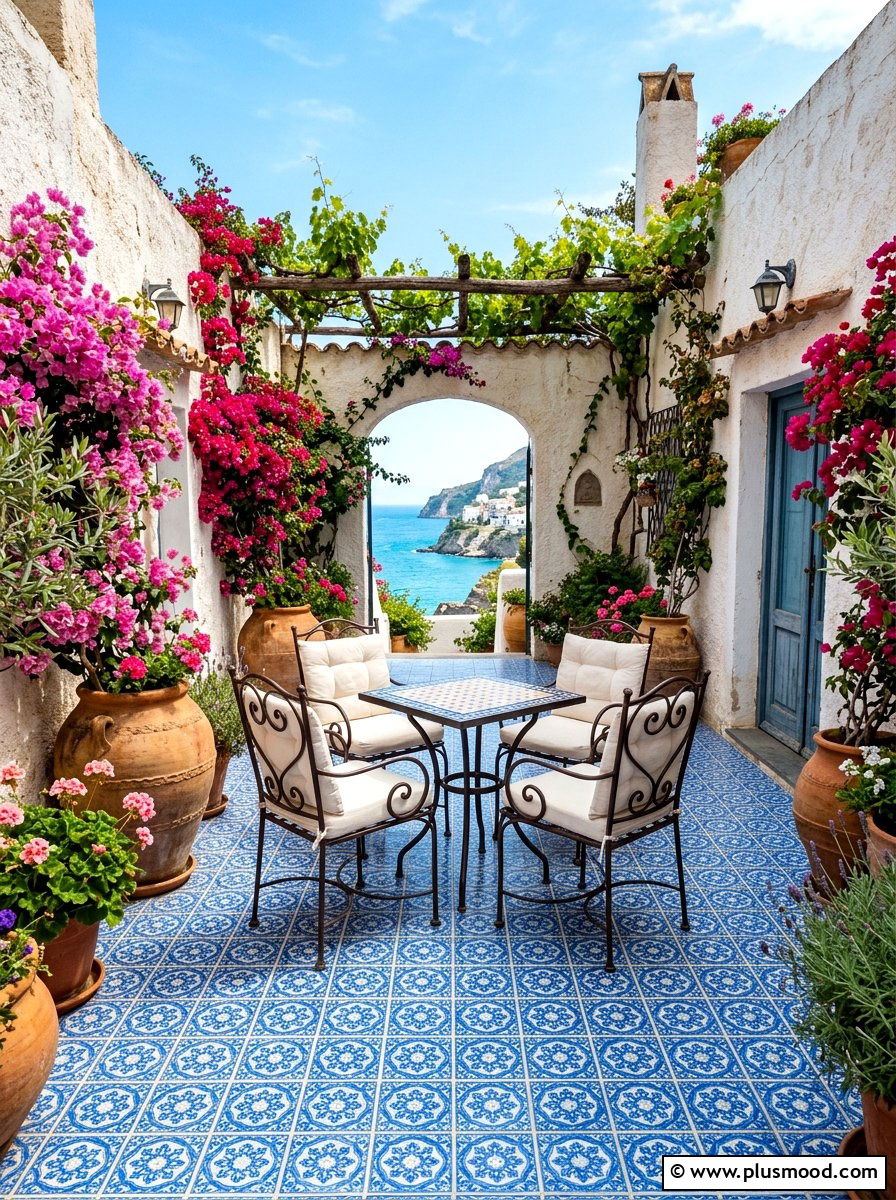 Mediterranean Style Tiled Patio - 25 summer backyard patio ideas
