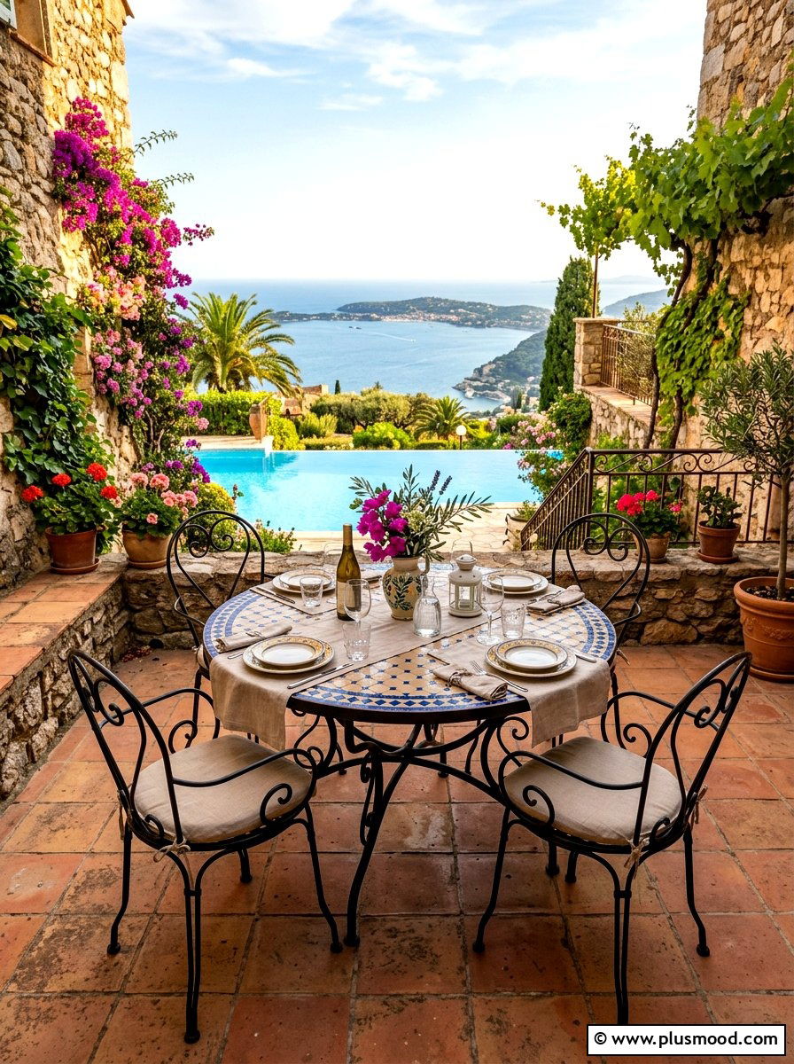 Mediterranean Terrace Dining - 25 summer poolside dining ideas