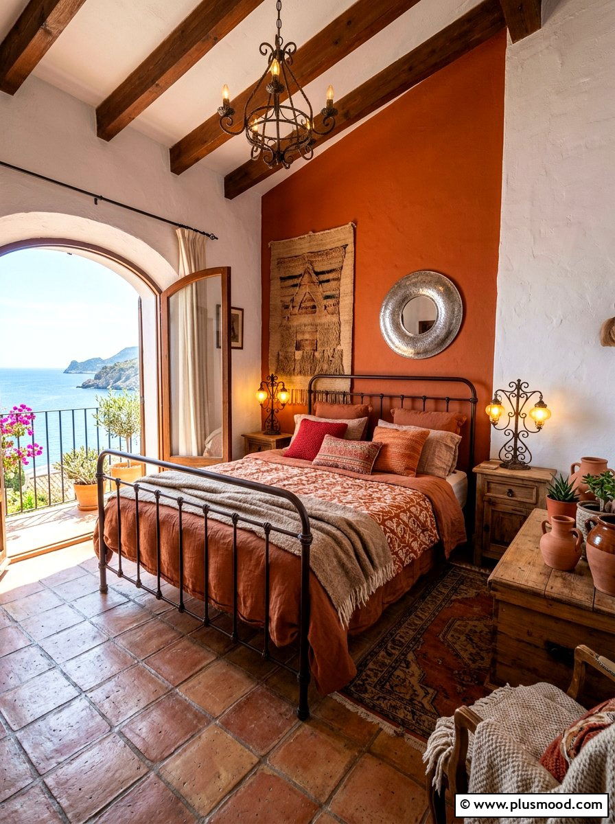 Mediterranean Terracotta Bedroom - 25 elegant summer bedroom ideas