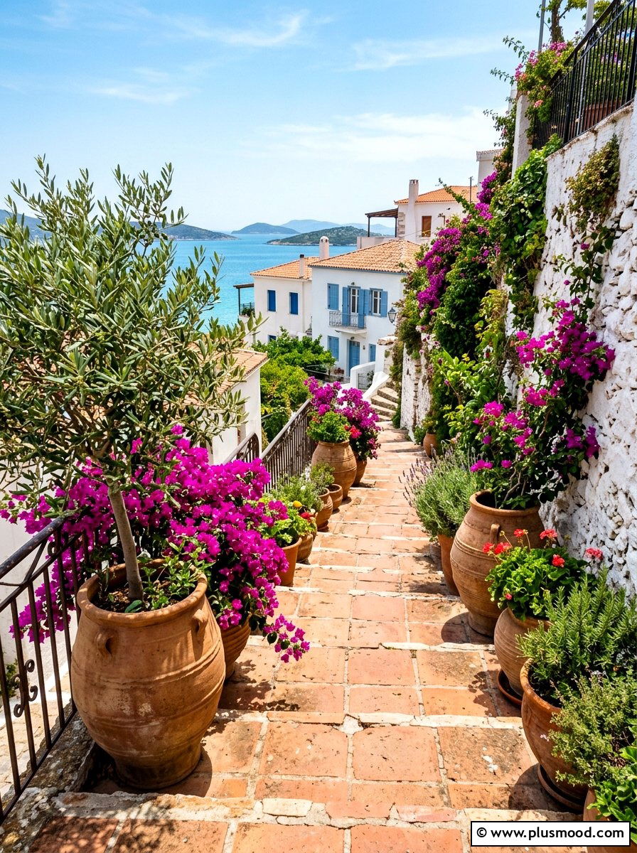 Mediterranean Terracotta Steps - 25 summer front steps decor ideas
