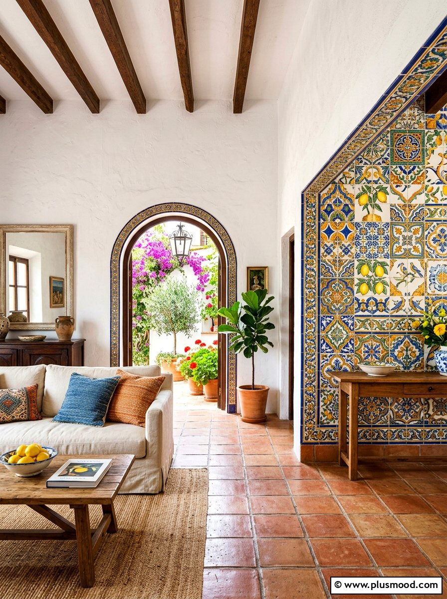 Mediterranean Tile Art - 25 summer wall art ideas for living room