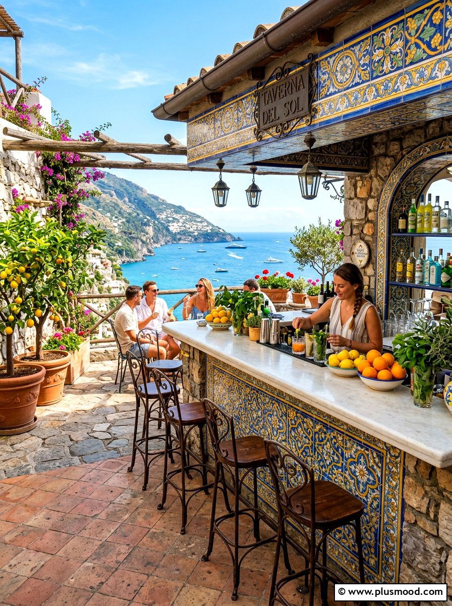 Mediterranean Tiled Bar - 25 summer patio bar ideas