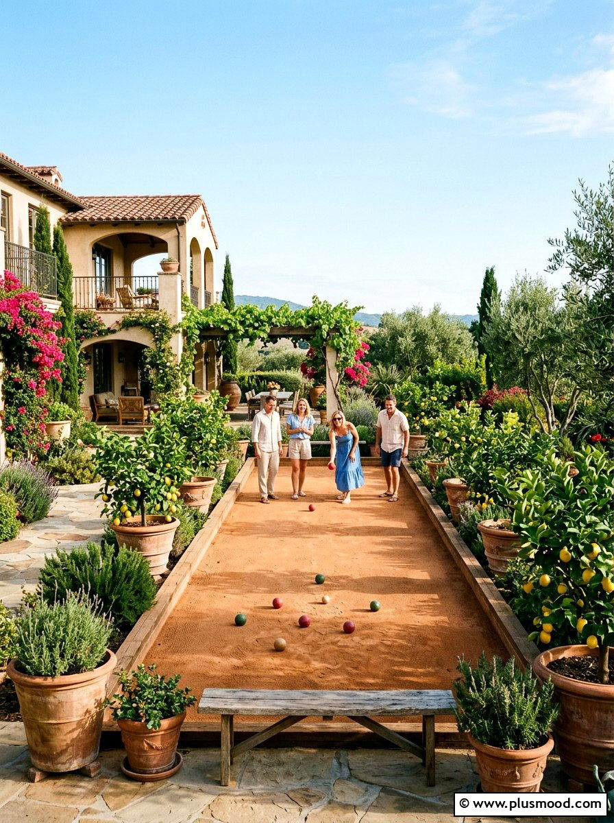 Mediterranean bocce court - 25 small backyard ideas with bocce court