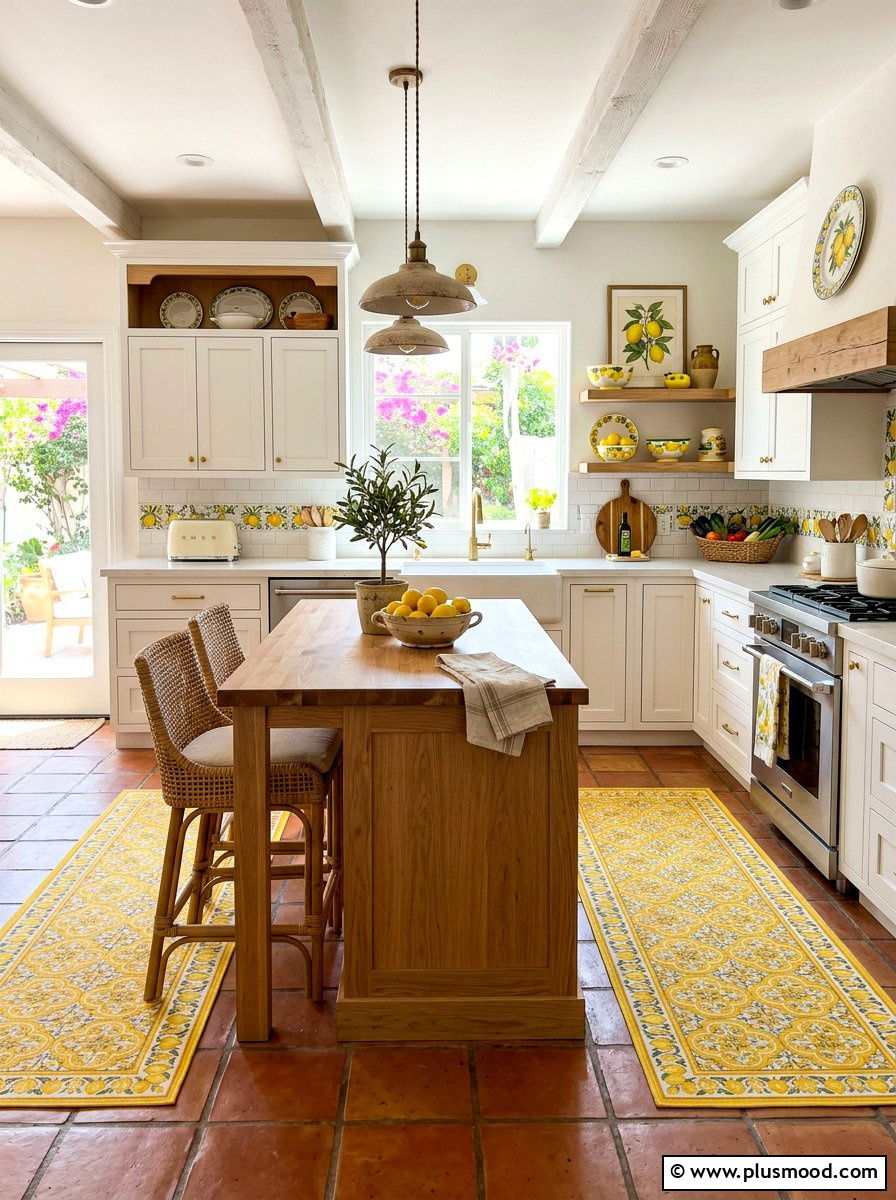 Mediterranean lemon kitchen - 25 summer fruit themed kitchen decor ideas