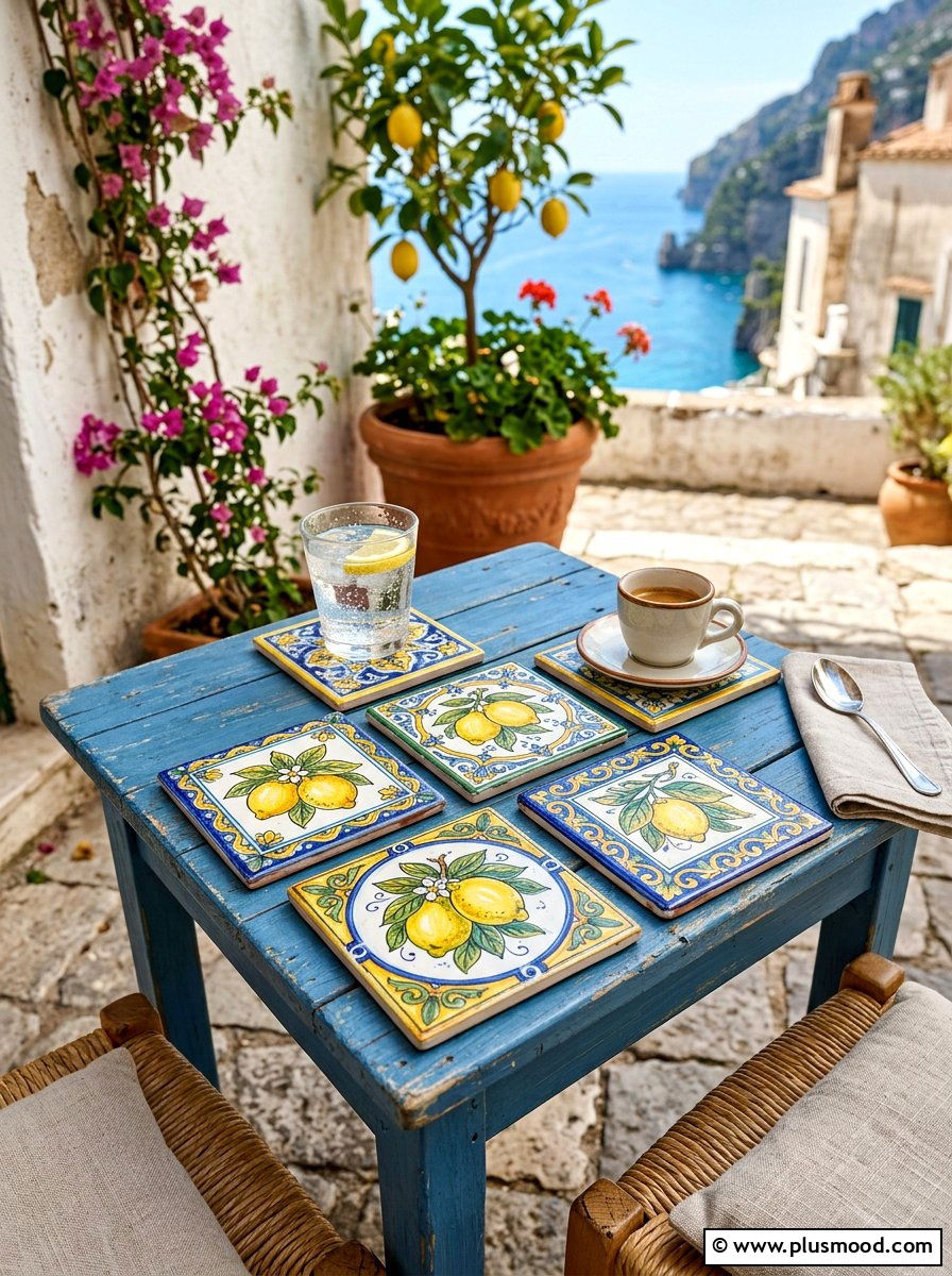 Mediterranean lemon tiles - 25 summer front porch decor ideas with lemons