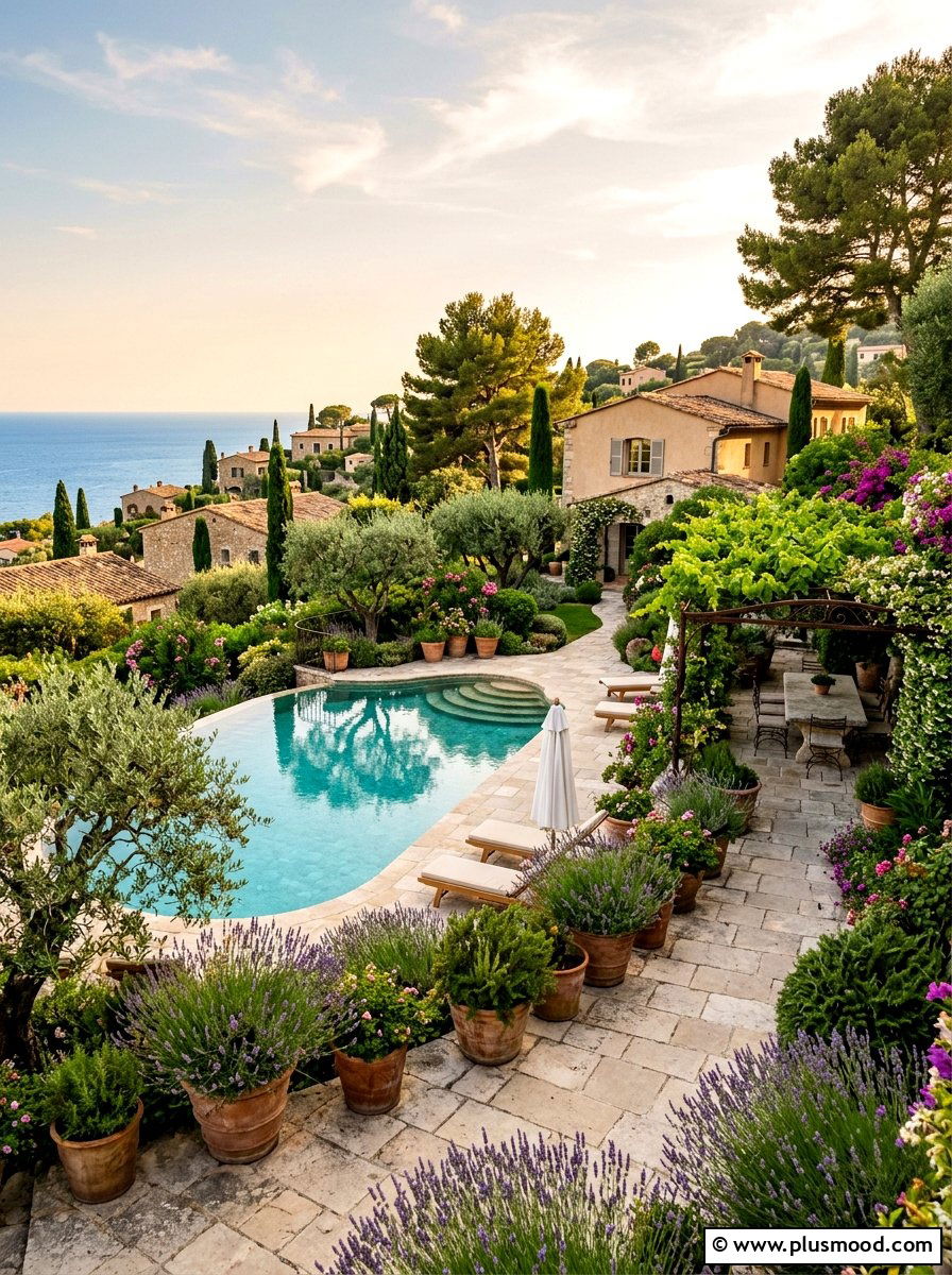Mediterranean pool garden - 25 pool landscaping ideas with curved edges