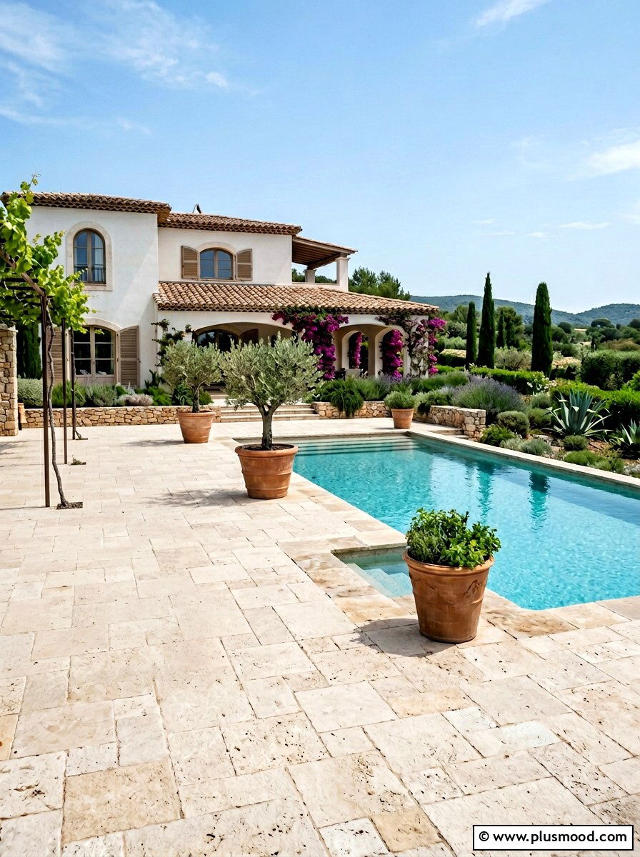 Mediterranean pool landscape sandstone - 25 pool landscaping ideas with sandstone