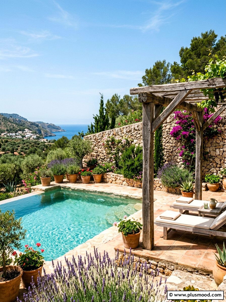Mediterranean pool landscaping - 25 pool landscaping ideas with pergola shade