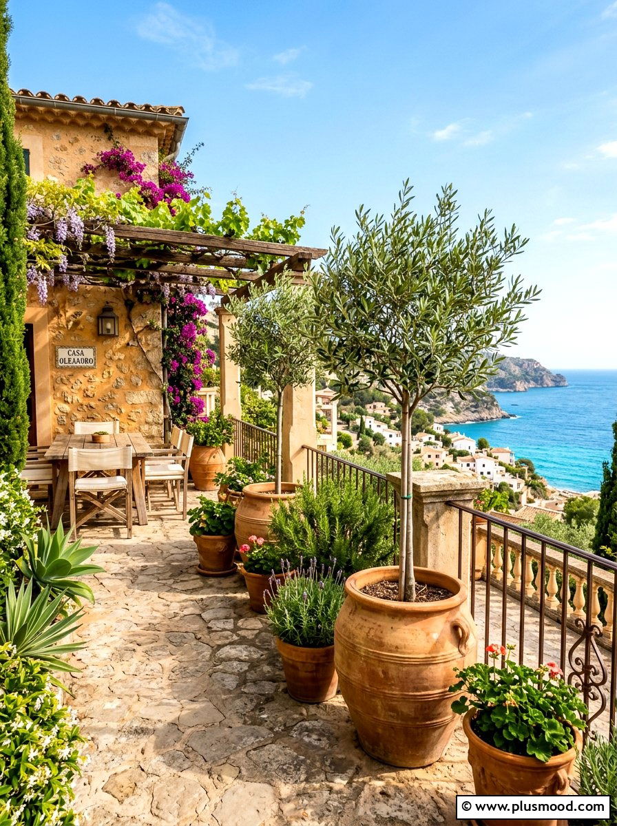 Mediterranean style patio - 25 summer full sun garden ideas