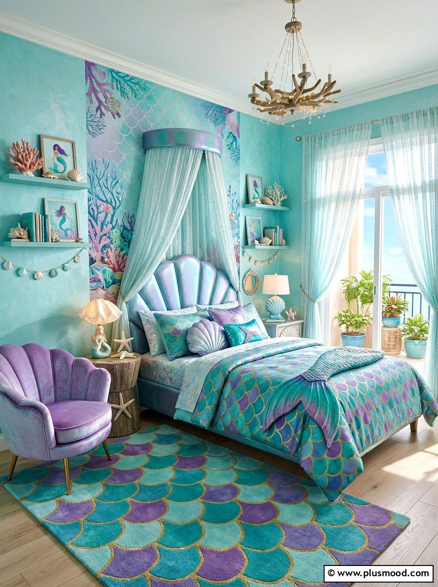 Mermaid Theme Bedroom - 25 summer girls bedroom ideas