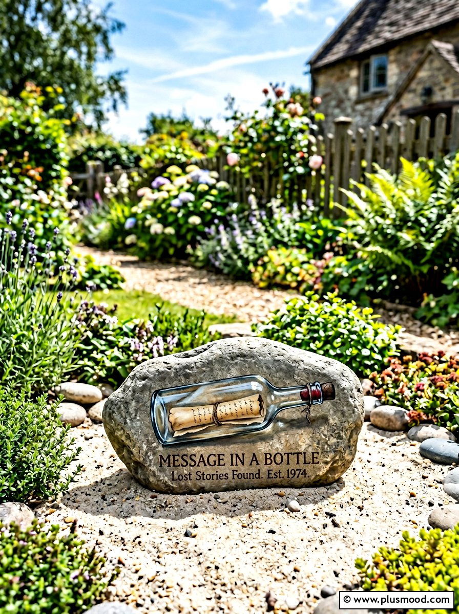 Message In Bottle - 25 painted rock ideas with beach theme