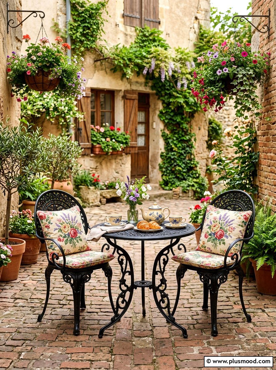 Metal Bistro Set - 25 small backyard ideas for beginners