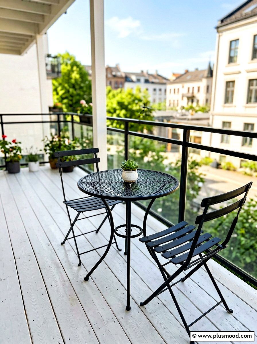 Metal Bistro Table - 25 summer minimalist front porch ideas