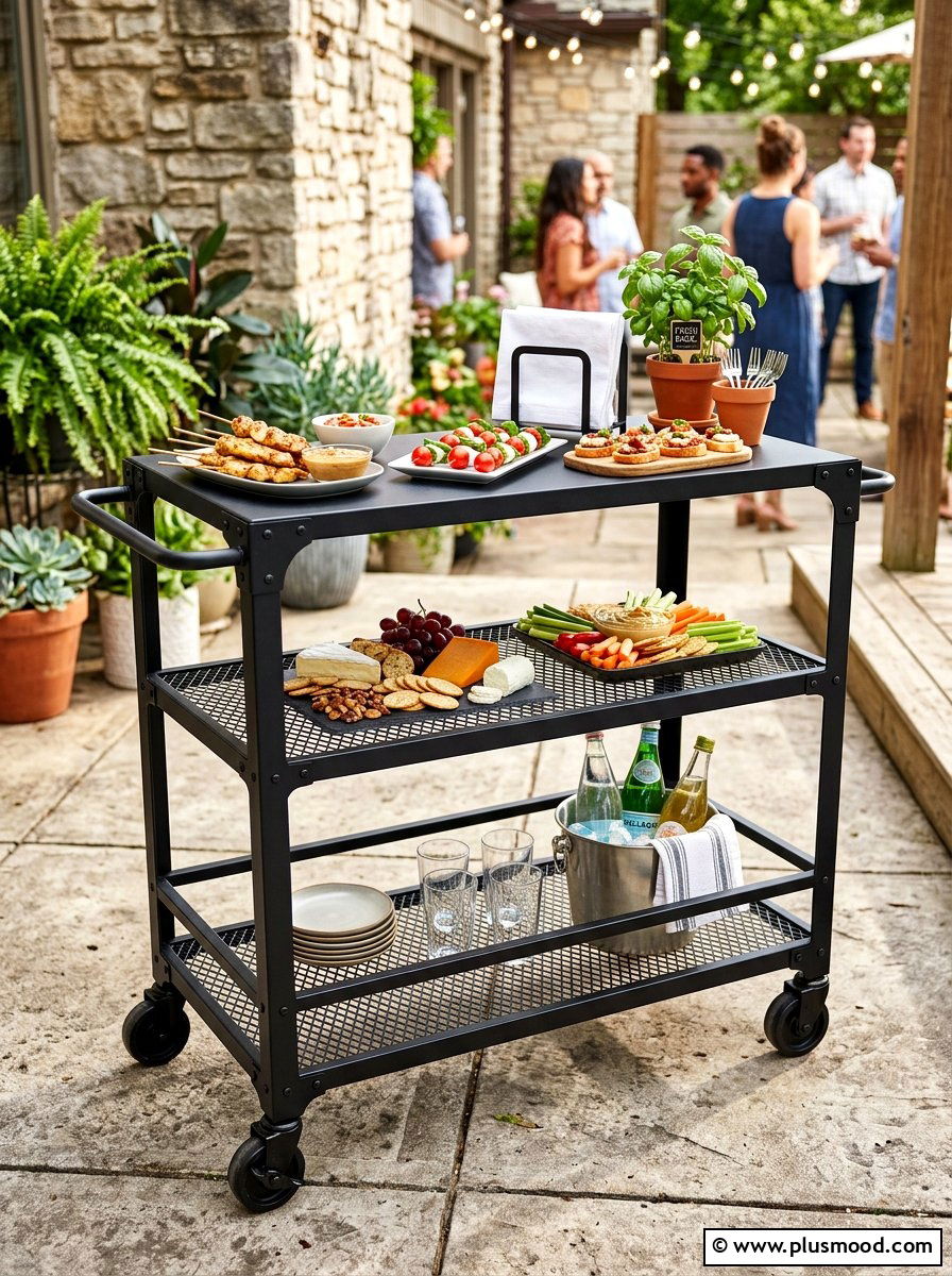 Metal Cart Buffet - 25 summer outdoor buffet ideas