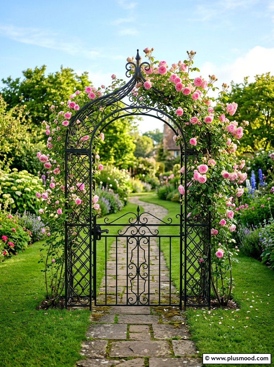 Metal Garden Arbor With Gate - 25 small backyard ideas with gate entry