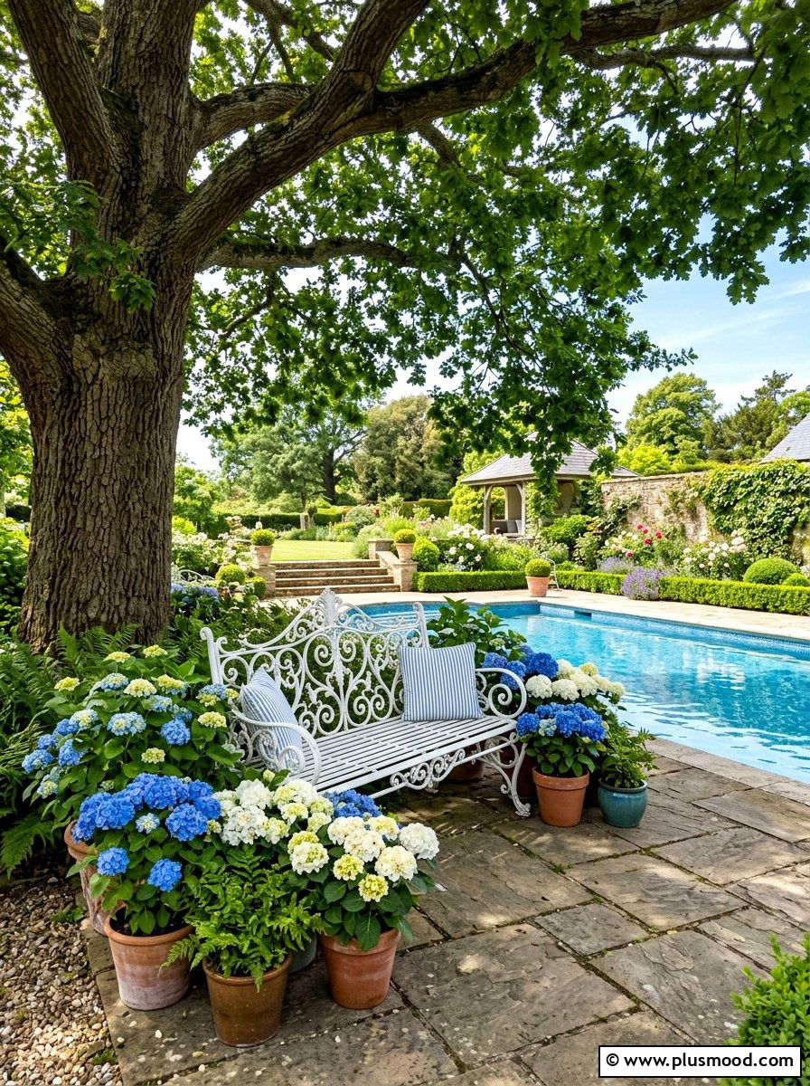 Metal Garden Bench - 25 summer poolside seating ideas