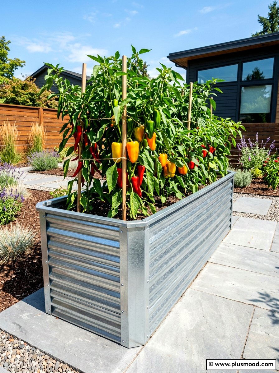 Metal Garden Trough - 25 summer vegetable planter ideas