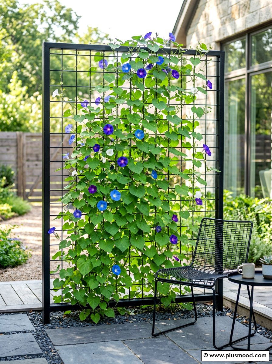 Metal Grid Trellis - 25 summer balcony trellis ideas
