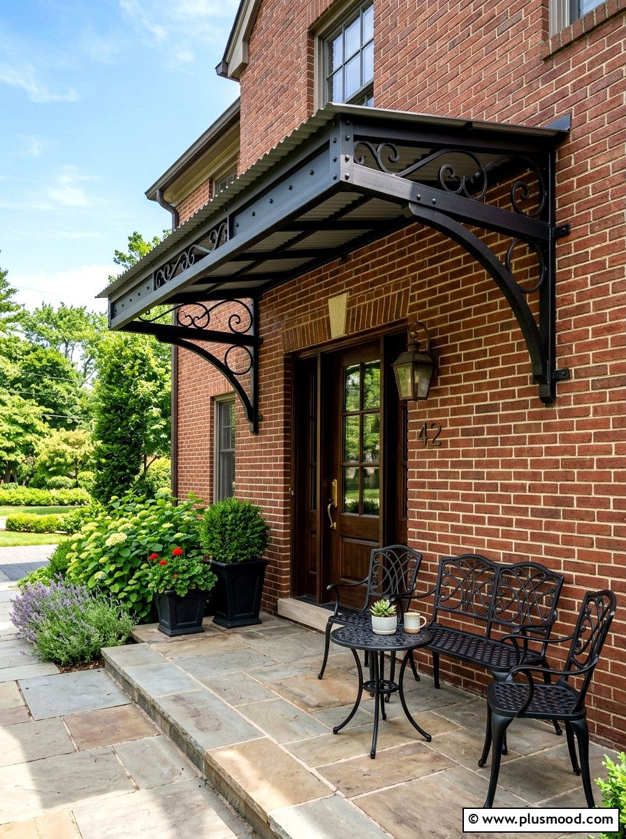 Metal Porch Awning - 25 summer backyard shade ideas