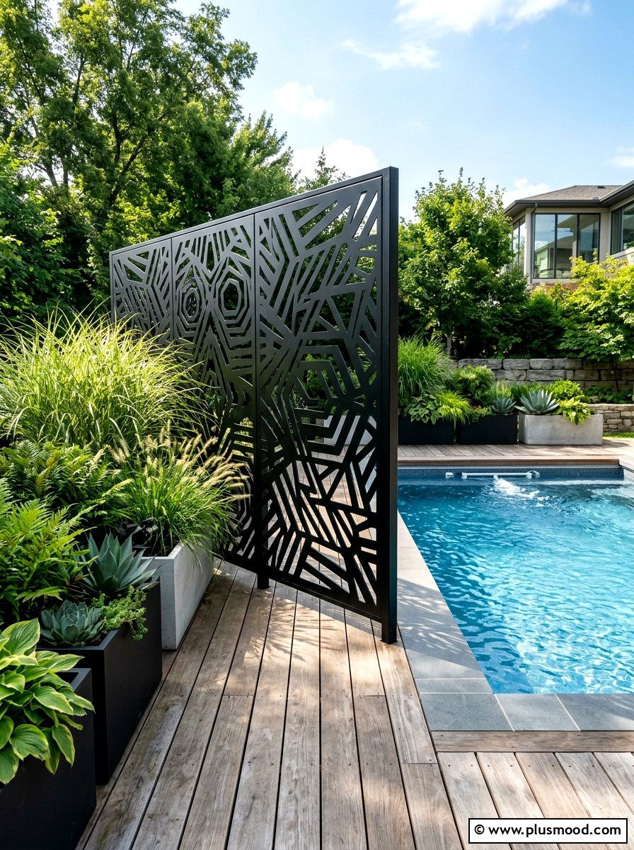 Metal Privacy Screen For Endless Pool - 25 pool landscaping ideas for endless pools