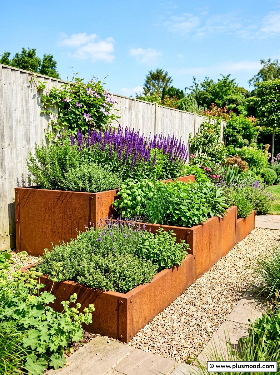 Metal Raised Bed - 25 summer modern garden ideas