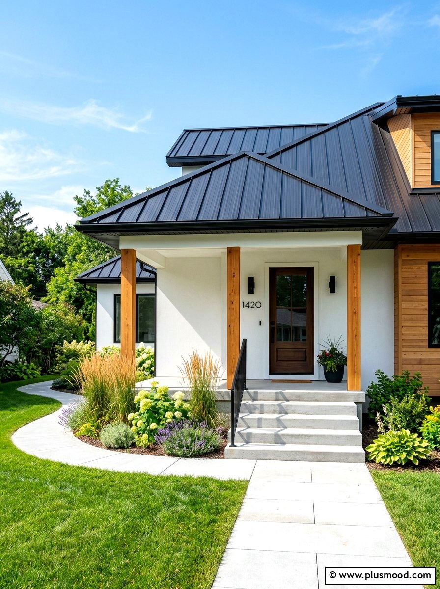 Metal Roof Accents - 25 summer modern curb appeal ideas