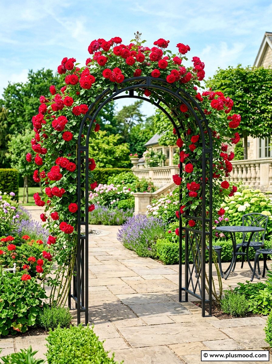 Metal Rose Arch - 25 summer garden arch ideas