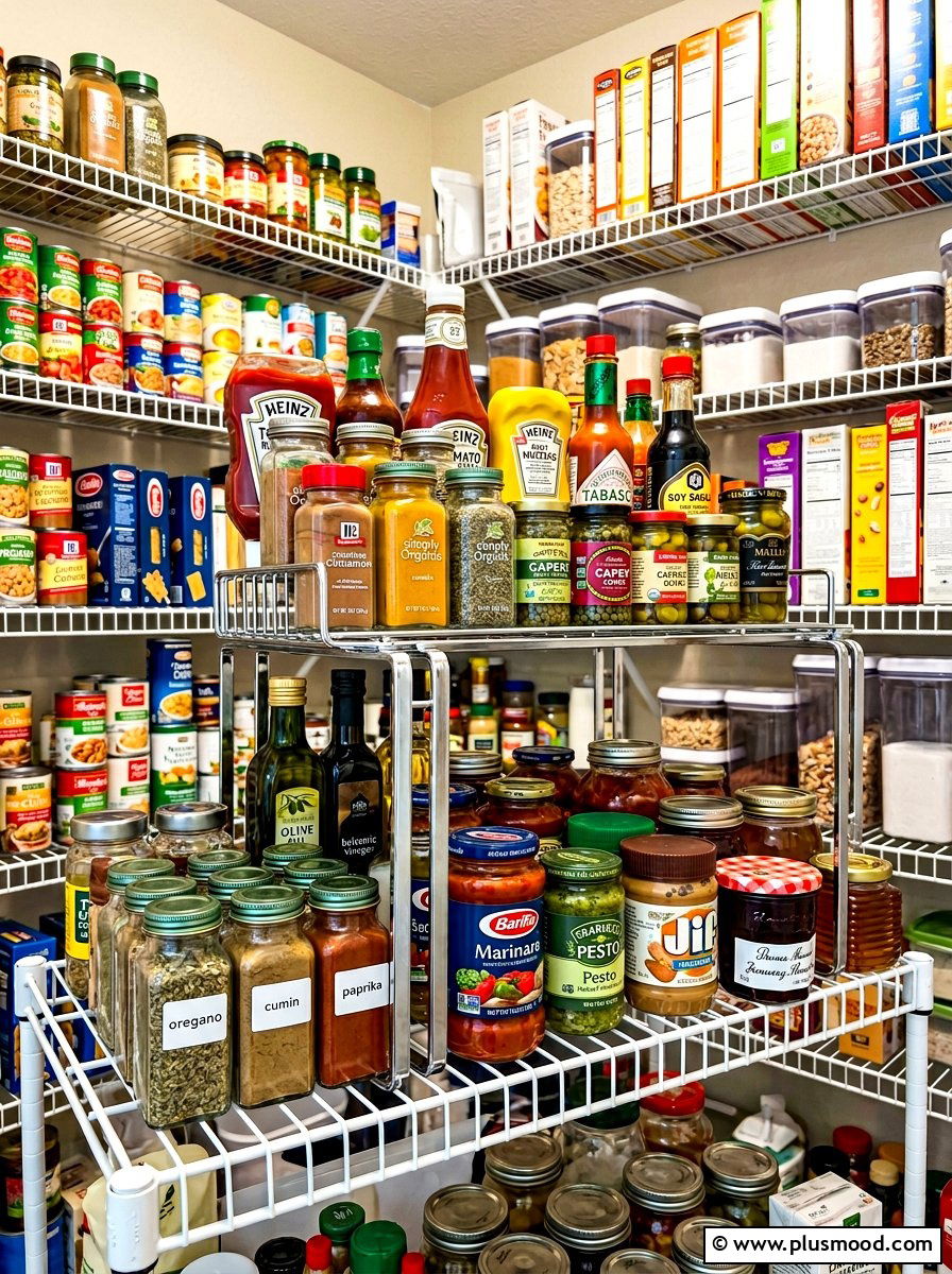 Metal Shelf Riser Insert - 25 summer pantry organization ideas