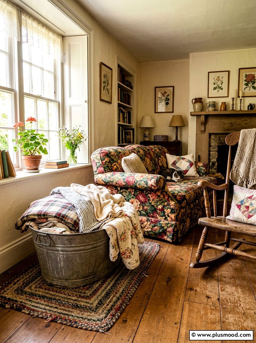 Metal Wash Tub Vintage Style - 25 summer blanket basket ideas for living room