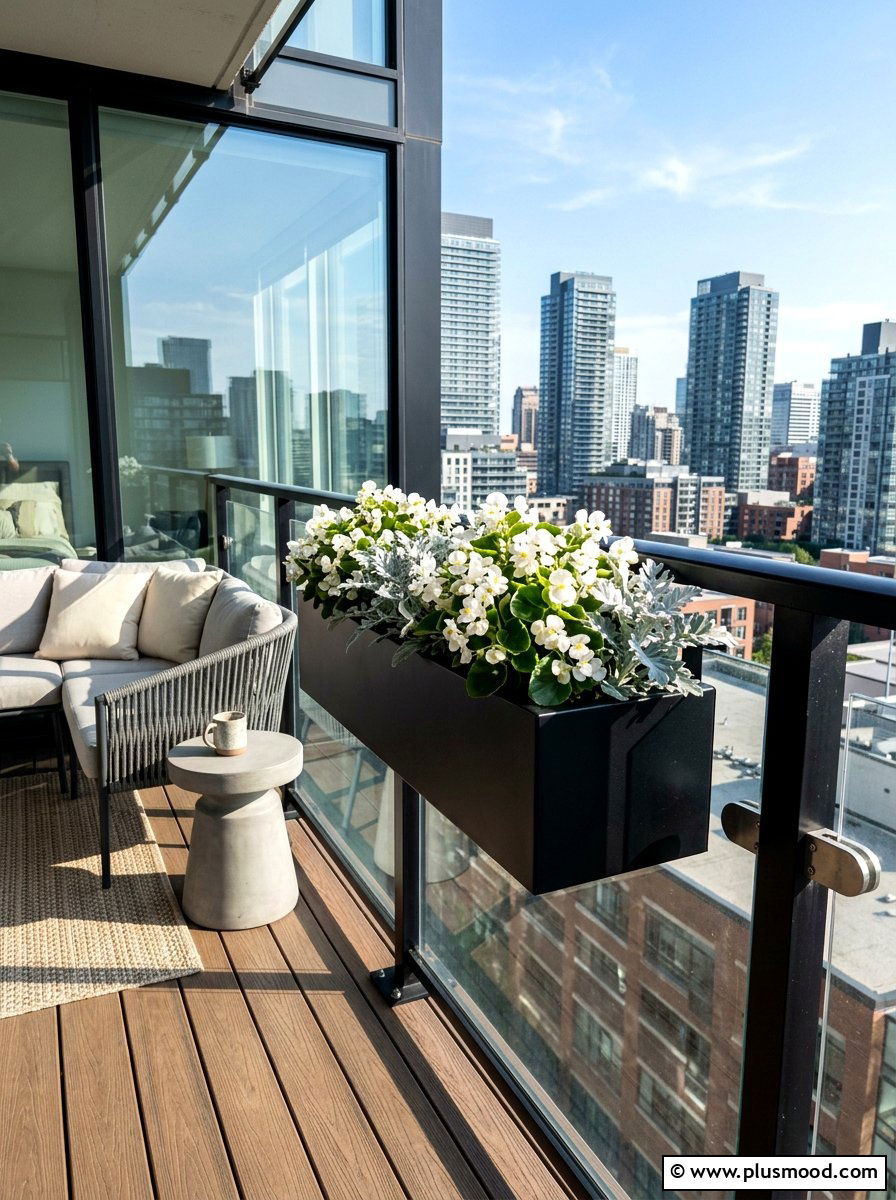 Metal balcony railing planter - 25 summer railing planter ideas