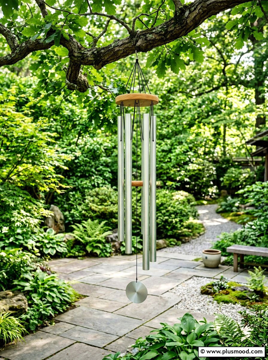 Metal wind chimes - 25 outdoor garden decor ideas with zen elements
