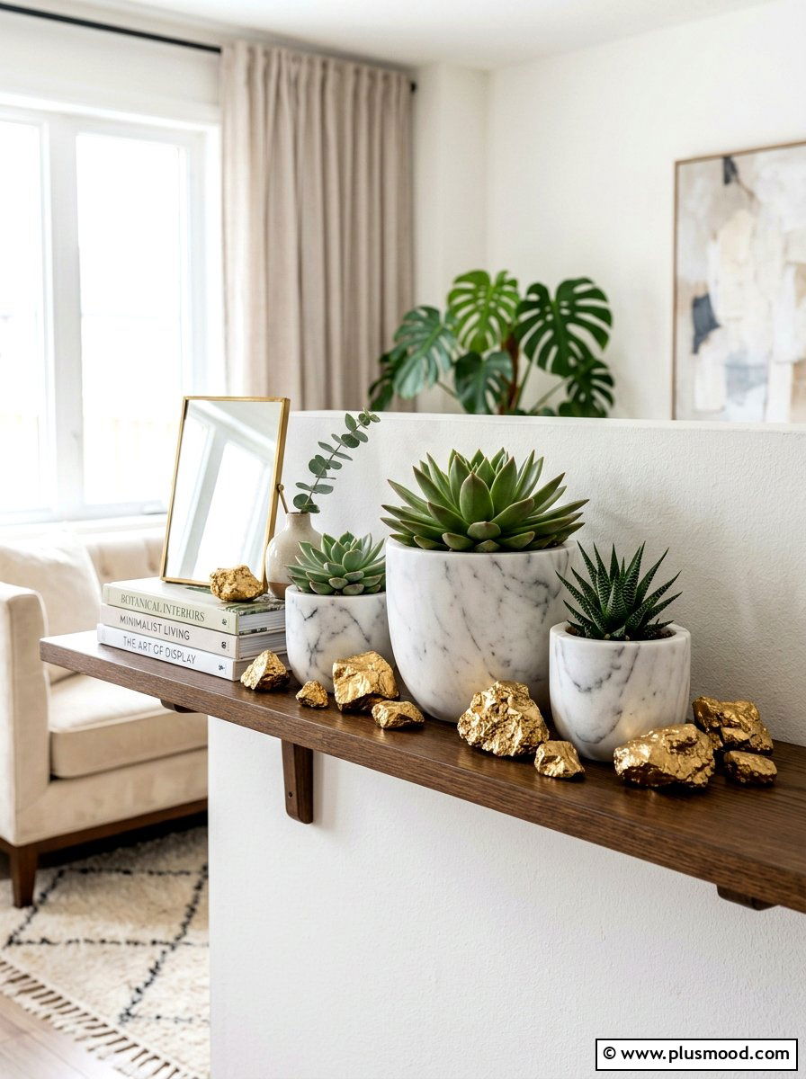 Metallic Gold Rocks - 25 painted rock ideas for succulent garden