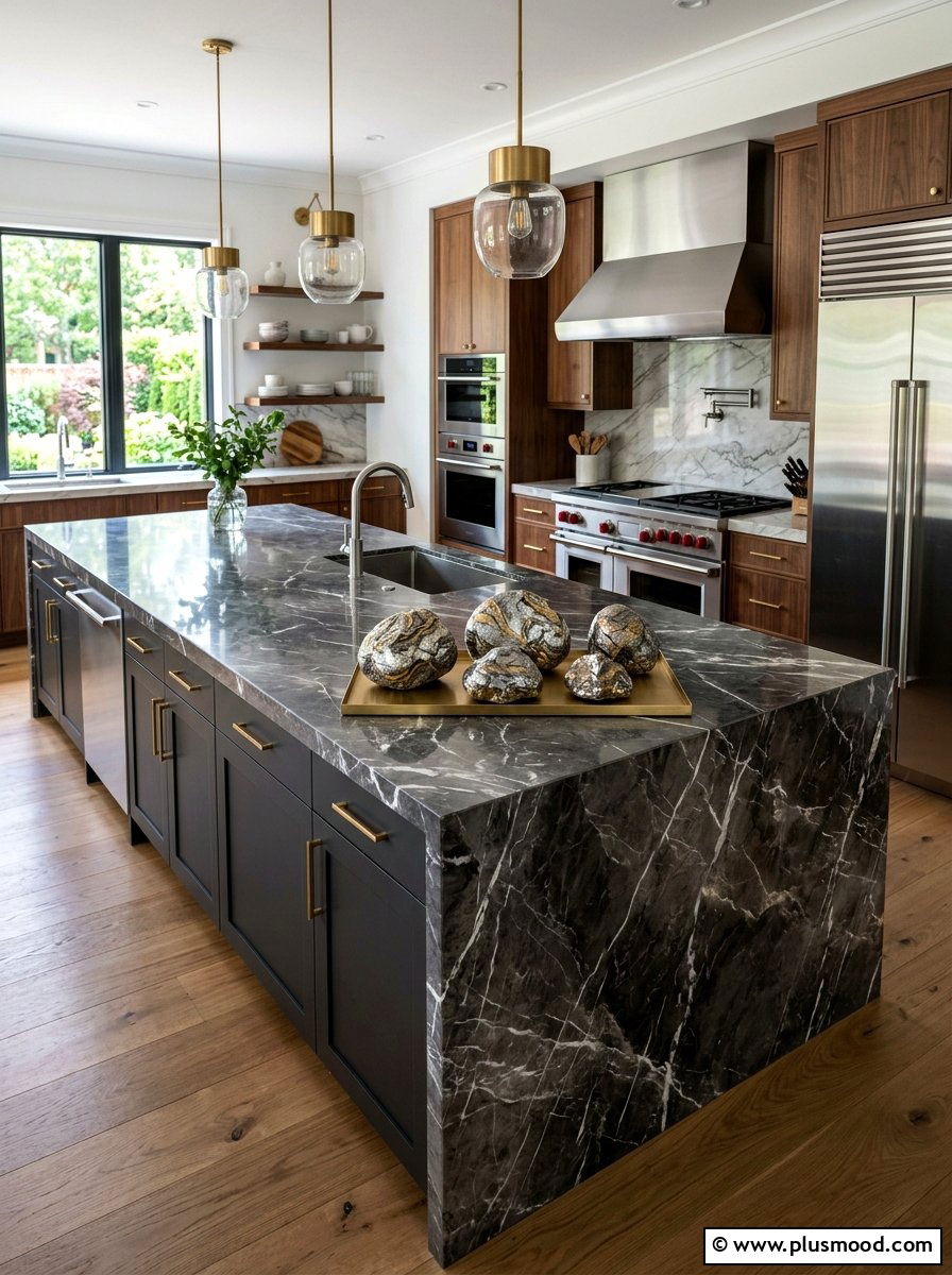 Metallic Marble Effect - 25 painted rock ideas with metallic paint