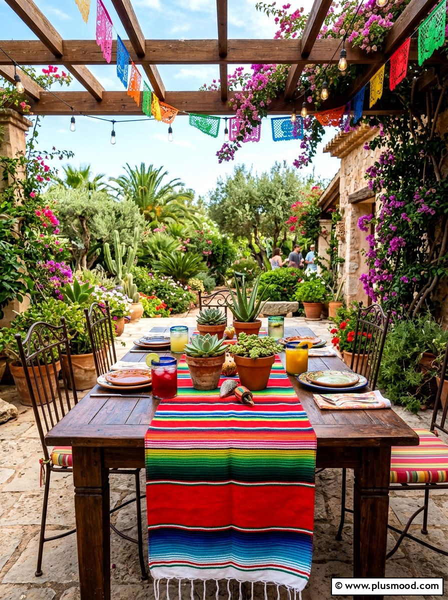 Mexican Serape Summer Table Runner - 25 summer table runner ideas for summer