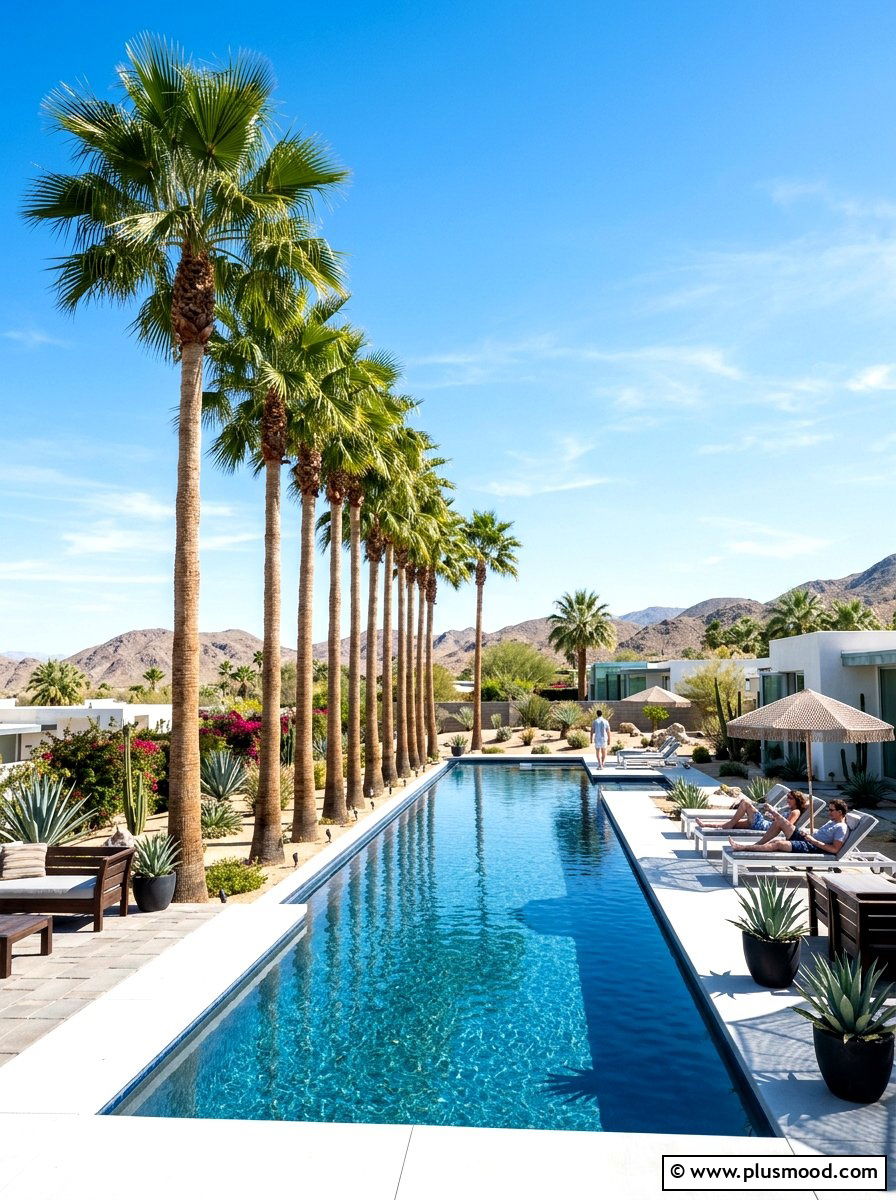 Mexican fan palms - 25 pool landscaping ideas for desert climates