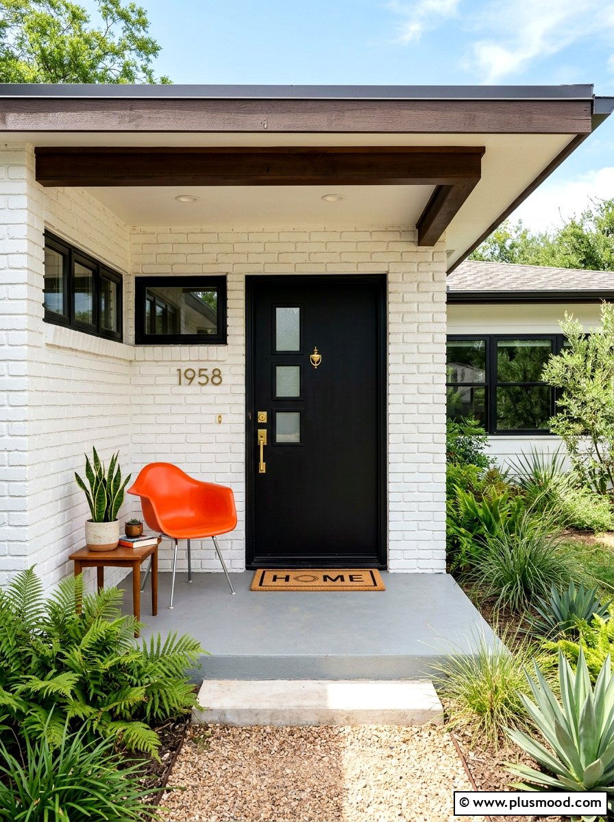 Mid Century Black Front Door - 25 summer black front door ideas